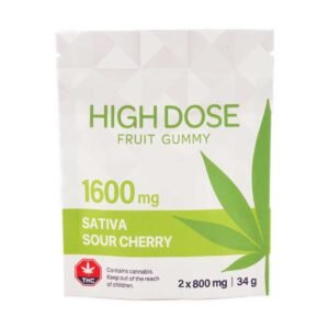 High Dose Fruit Gummy – Sour Cherry 1600mg THC (Sativa)