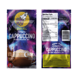 Higher Fire Extracts – Shatter Chocolate Bar – Cappuccino 2000mg THC (Indica)