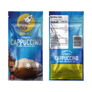 Higher Fire Extracts – Shatter Chocolate Bar – Cappuccino 2000mg THC (Sativa)