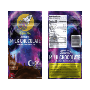 Higher Fire Extracts – Shatter Chocolate Bar – Milk Chocolate 2000mg THC (Indica)