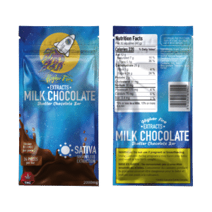 Higher Fire Extracts – Shatter Chocolate Bar – Milk Chocolate 2000mg THC (Sativa)