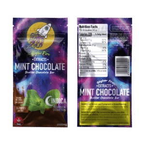 Higher Fire Extracts – Shatter Chocolate Bar – Mint 2000mg THC (Indica)