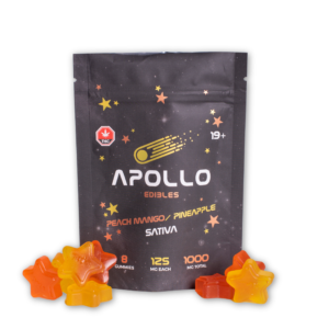 Apollo Edibles – Peach Mango/Pineapple Shooting Stars 1000mg THC Sativa