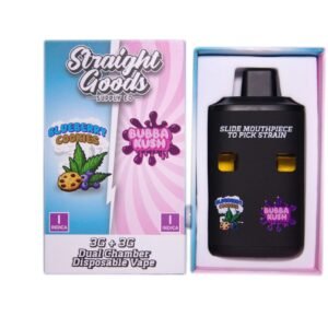 Straight Goods – Dual Chamber Vape – Blueberry Cookies + Bubba Kush (3G + 3G)