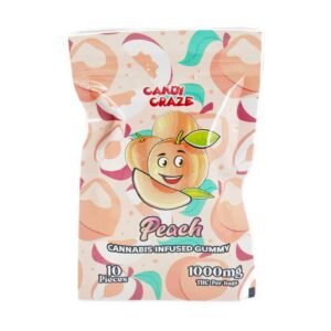 Candy Craze Edibles – Peach Gummy 1000mg THC