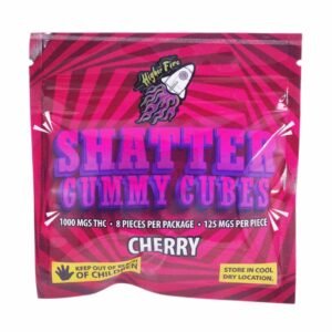 Higher Fire Extracts – Shatter Gummy Cubes – Cherry 1000mg THC