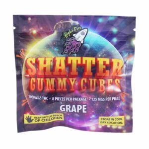 Higher Fire Extracts – Shatter Gummy Cubes – Grape 1000mg THC