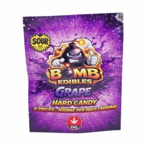 Bomb Edibles – 500mg THC Hard Candy – Grape