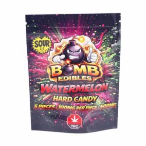 Bomb Edibles – 500mg THC Hard Candy – Sour Watermelon