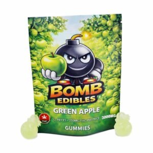 Bomb Edibles – 3000mg THC Gummies – Green Apple