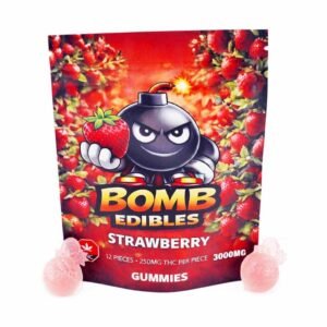 Bomb Edibles – 3000mg THC Gummies – Strawberry