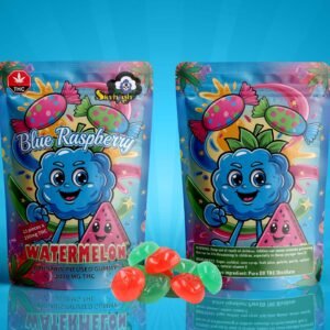 Sky High Edibles – Blue Raspberry + Watermelon Gummy 3000mg THC