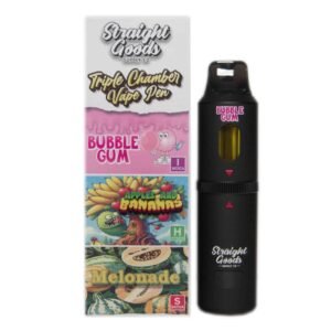 Straight Goods – Triple Chamber Vape – Bubble Gum + Apples and Banana + Melonade (3 Grams + 3 Grams + 3 Gram)