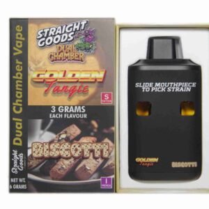 Straight Goods – Dual Chamber Vape – Golden Tangie + Biscotti (3 Grams + 3 Grams)