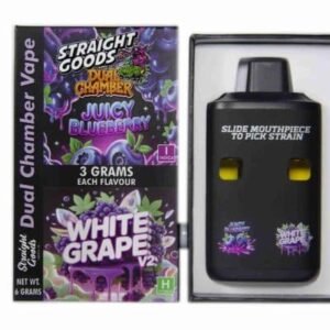 Straight Goods – Dual Chamber Vape – Juicy Blueberry + White Grape V2 (3 Grams + 3 Grams)