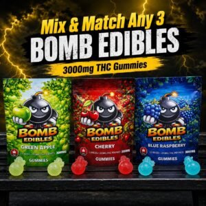 Bomb Edibles Gummies 3000mg  THC – Mix and Match – 3 Pack
