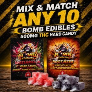Bomb Edibles Hard Candies 500mg  THC – Mix and Match – 10 Pack