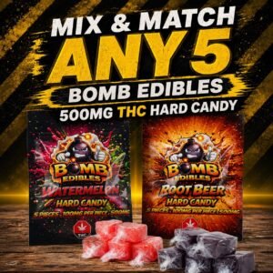Bomb Edibles Hard Candies 500mg  THC – Mix and Match – 5 Pack
